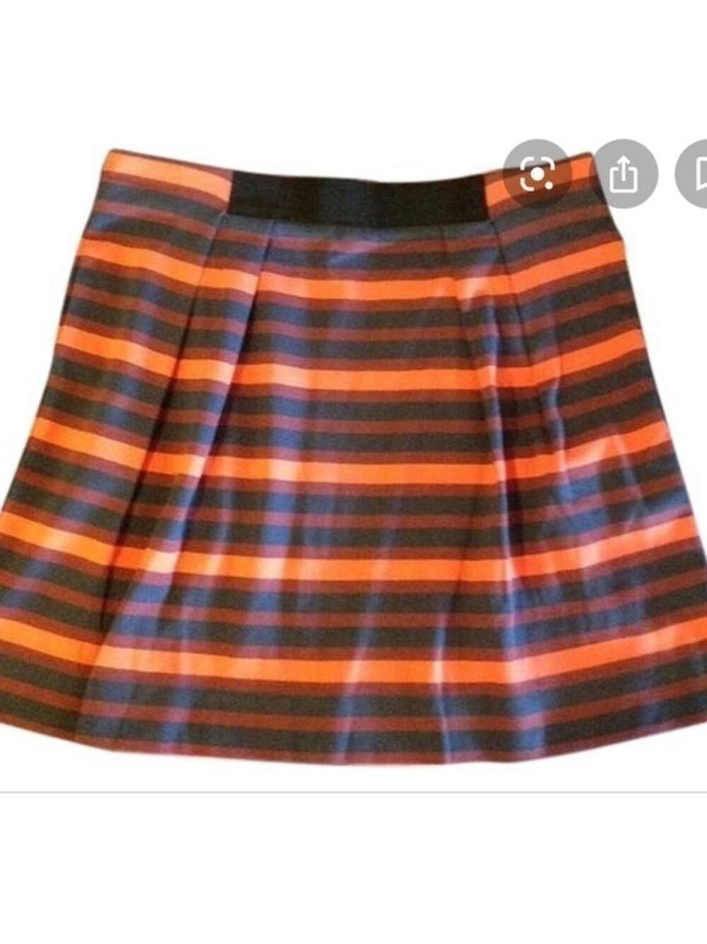 RACHEL Rachel Roy orange striped mini skirt sz L